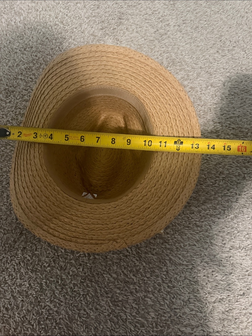 Straw Wide-Brim Beach Hat with Pearl Trim - Picture 14 of 14
